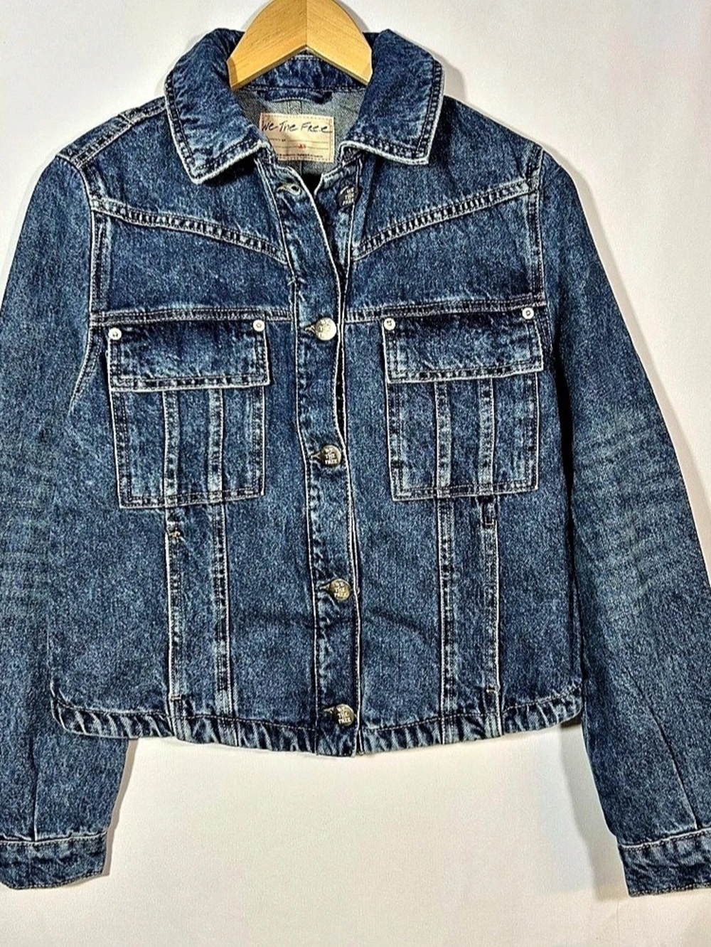 NWT Free People We The Free Women’s Size XS Jade Denim Jean Jacket High Dive